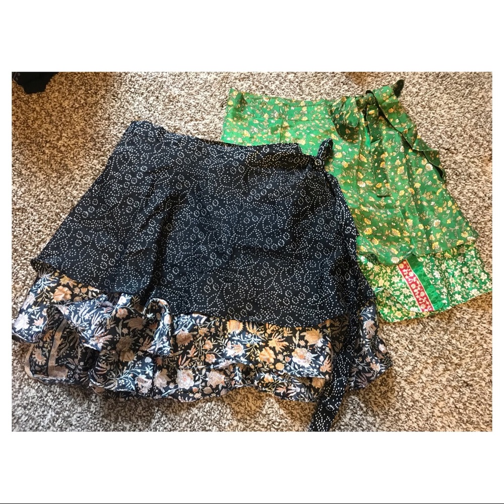 Cute boho mini wrap skirts 💚